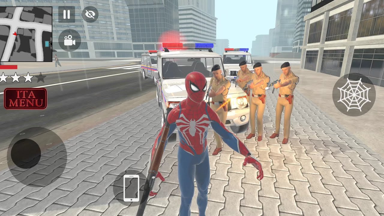 Spider man 🕷️ vs police 🚨 part 44 in Indian theft auro simulator 🎮