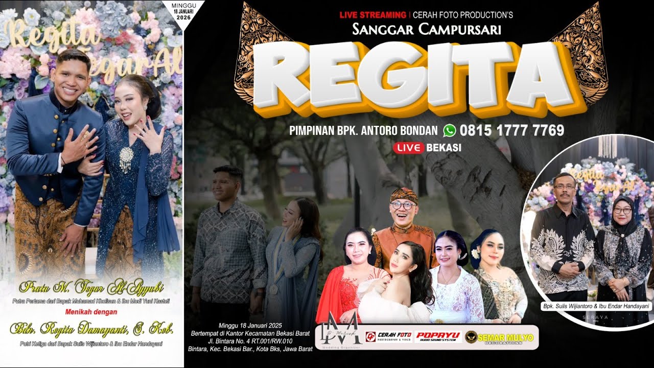 🔴 Live 18/01/2026 Cs. REGITA 081517777769 | Pernikahan : Regita & Tegar | YOKO Sound | MUA D'MOrisk