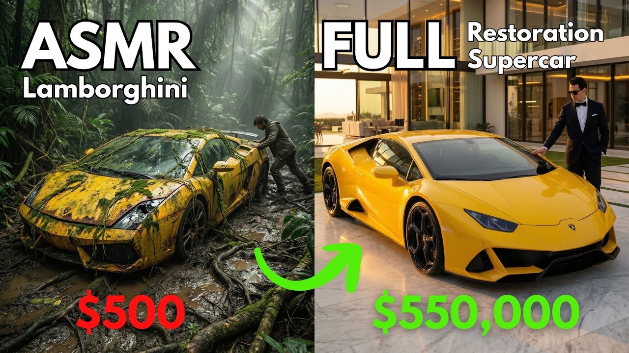 ASMR Supercar Restoration! Full Restoration of Lamborghini Aventador  from Disrepair to Looking New