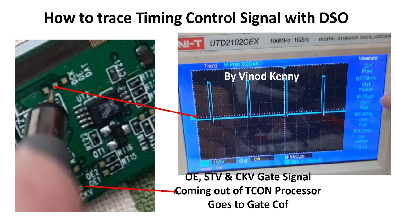 Timing Control Signals OE CKV & STV from TCON Processor on DSO! stv voltage missing! 