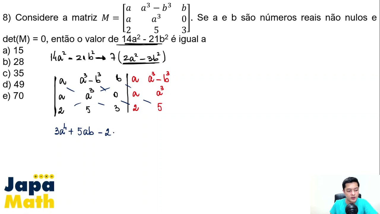 Prova Resolvida EsPCEx (2016 - 2017) - Determinantes