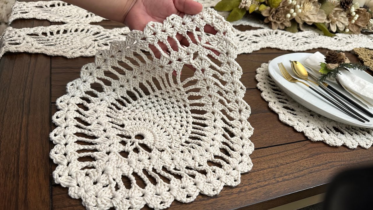2 Saatte Yap Sat Çok Kolay supla/ Very Easy Crochet placement #placemat, #supla, #dantel,