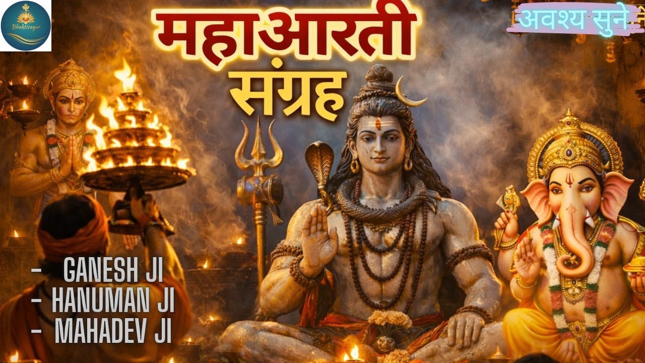 🚨 यह महाआरती सुनते ही कटेंगे सभी संकट | शिव–गणेश–हनुमान की संयुक्त कृपा 🔔