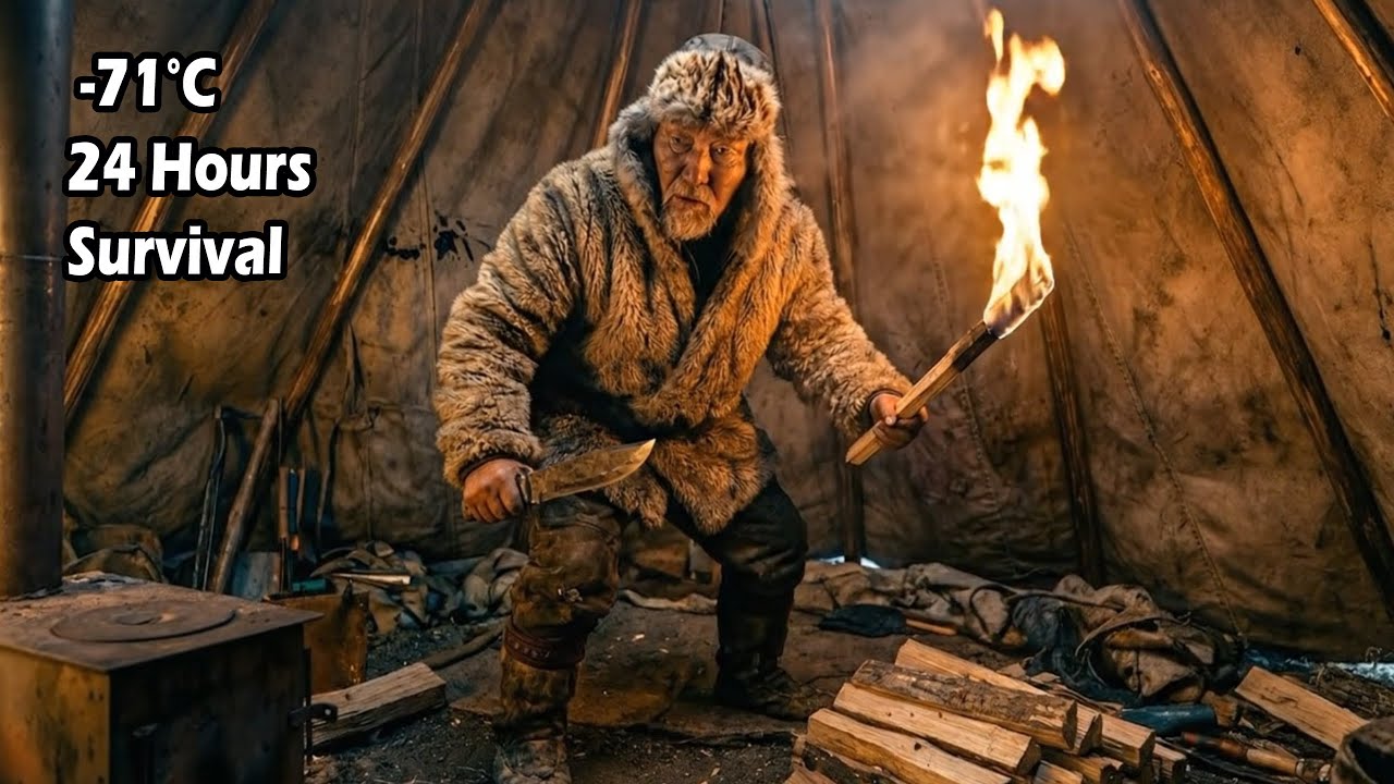 24 Hours in a Frozen Tent -71°C | Cooking, Sleeping, and Fighting to Survive