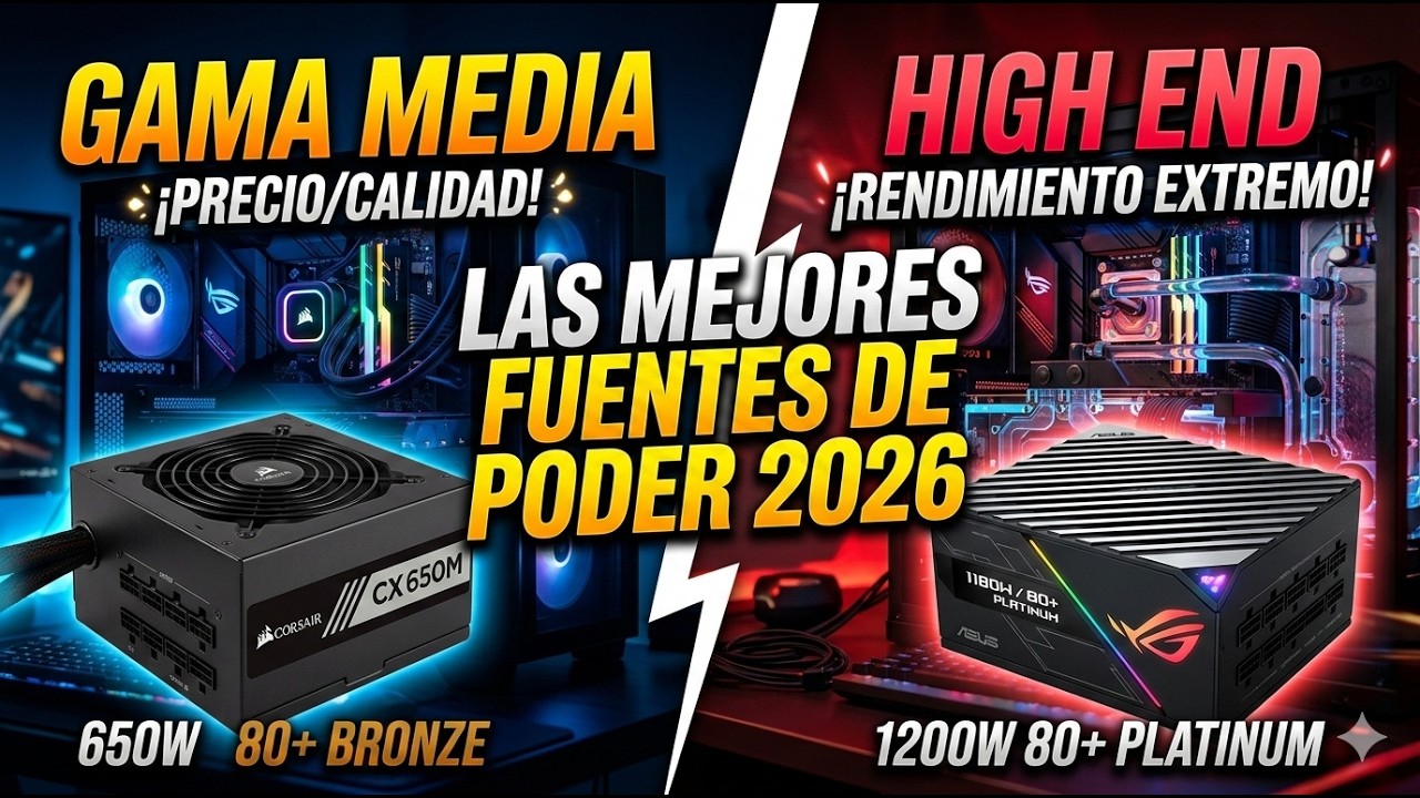 La VERDAD sobre las FUENTES de PODER 2026 😱 Mejores PSU para PC Gamer