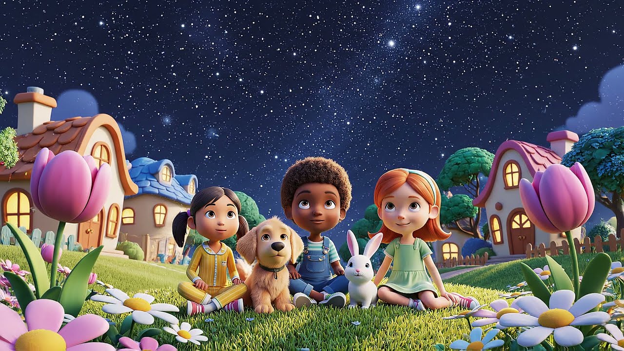Seis estrellitas brillan, brillan, brilla | Canciones Infantiles y Rimas para Niños