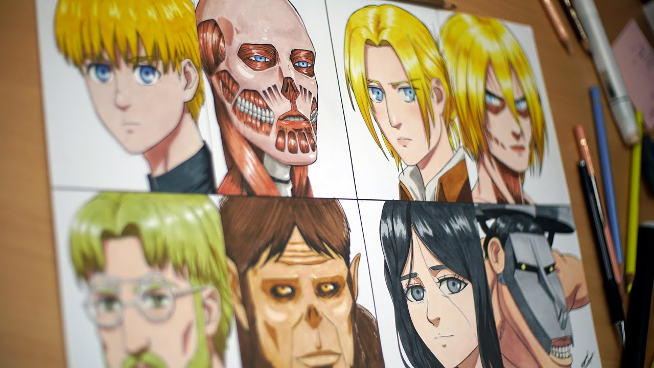 Drawing Armin, Annie, Zeke and Pieck From Atack On Titan Season 4