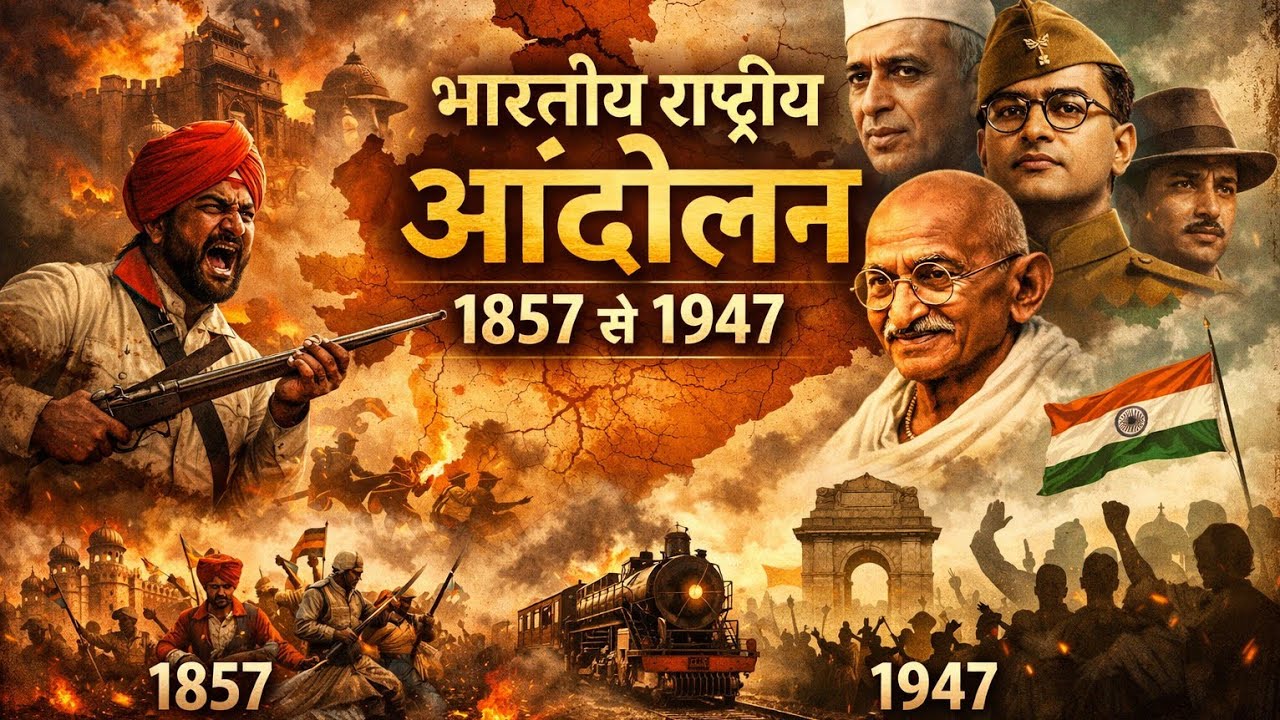 भारतीय राष्ट्रीय आंदोलन 1885- 1947 l indian National movements 1885-1947 Modern History oneshot#ssc 