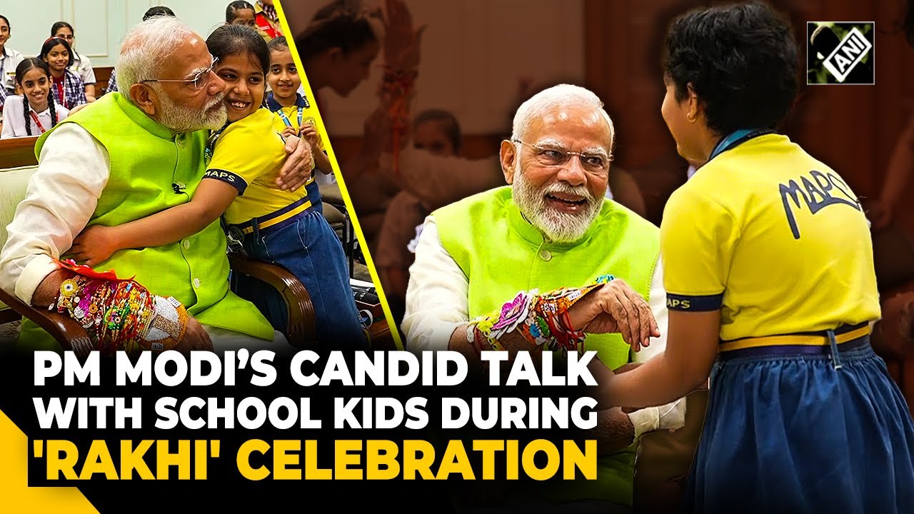 “Rakhi Aayi Khushiya Layi”: Children celebrate Raksha Bandhan with PM Modi, tie 'Rakhi' to him