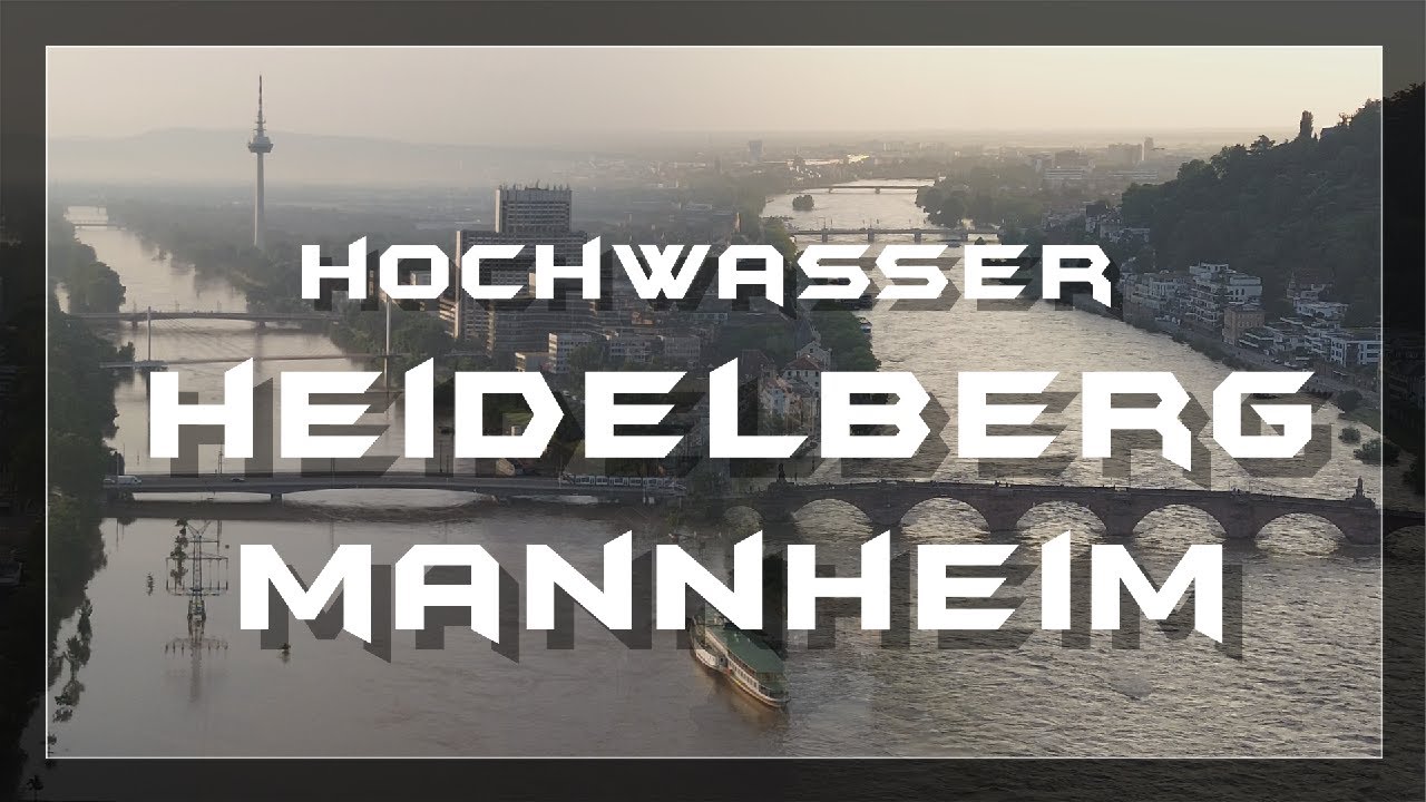 HOCHWASSER HEIDELBERG & MANNHEIM JUNI 2024 | Drohnenvideo | MAAB  #hochwasser #mannheim #heidelberg