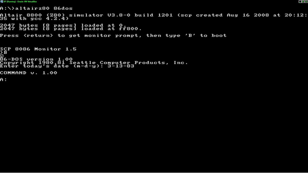 Seattle Computer Products 86-DOS 1.00