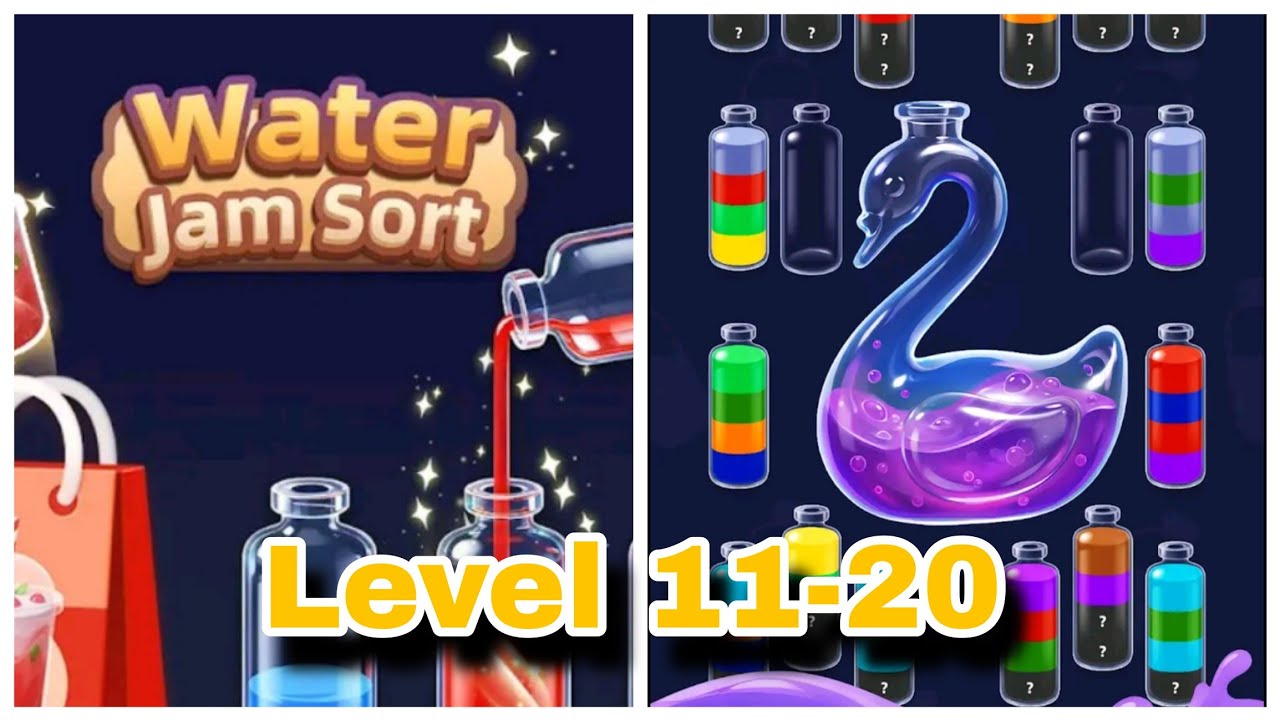 Water Jam Sort Level 11-20 Gameplay Walkthrough 