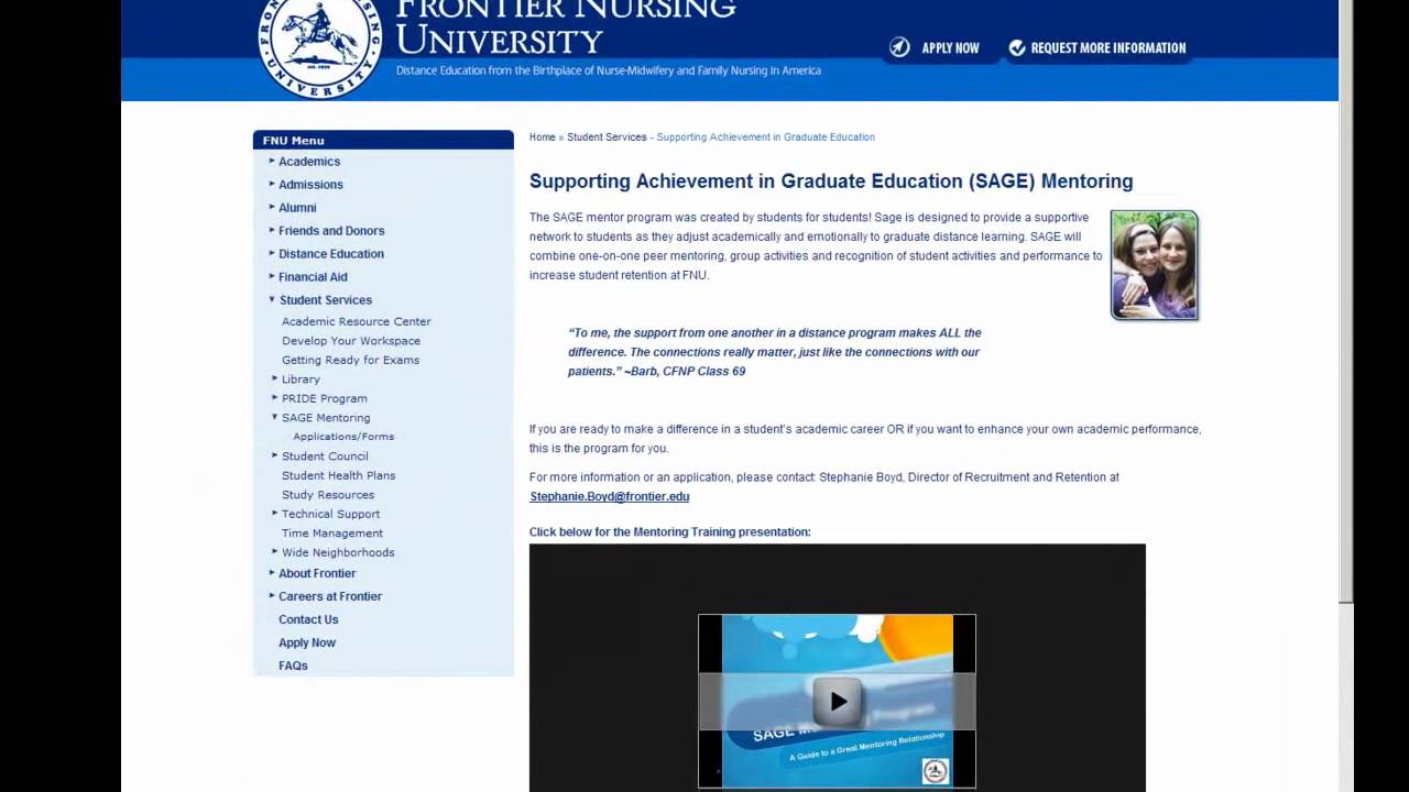 Frontier Nursing University Student Support Services