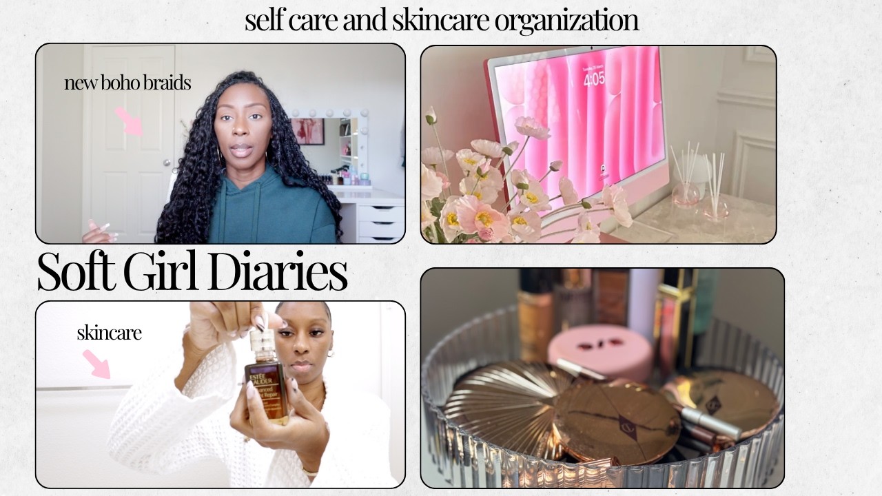 SOFT GIRL Diaries: Organizing Beauty Room+ Skincare, NEW Hairstyle! Curly Girl 