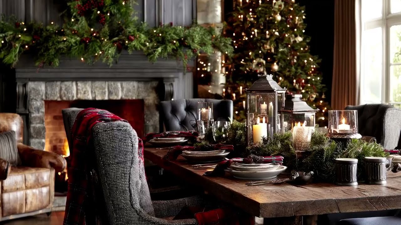 Timeless Christmas House by Ralph Lauren with Country Sophistication and Warm Vintage Texture