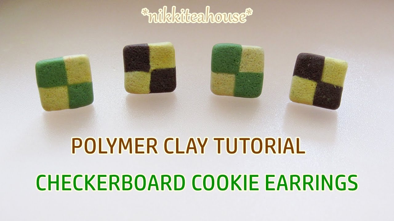 Checkerboard Cookie Earrings ~ Polymer Clay Tutorial