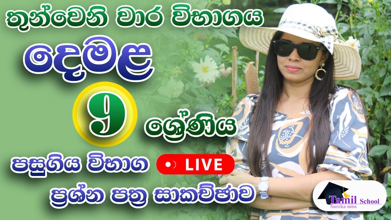 9 වසර දෙමළ තුන්වෙනි වාරය පසුගිය විභාග ප්‍රශ්න පත්‍ර සාකච්ඡාව  grade 9 - 3rd term tamil paper