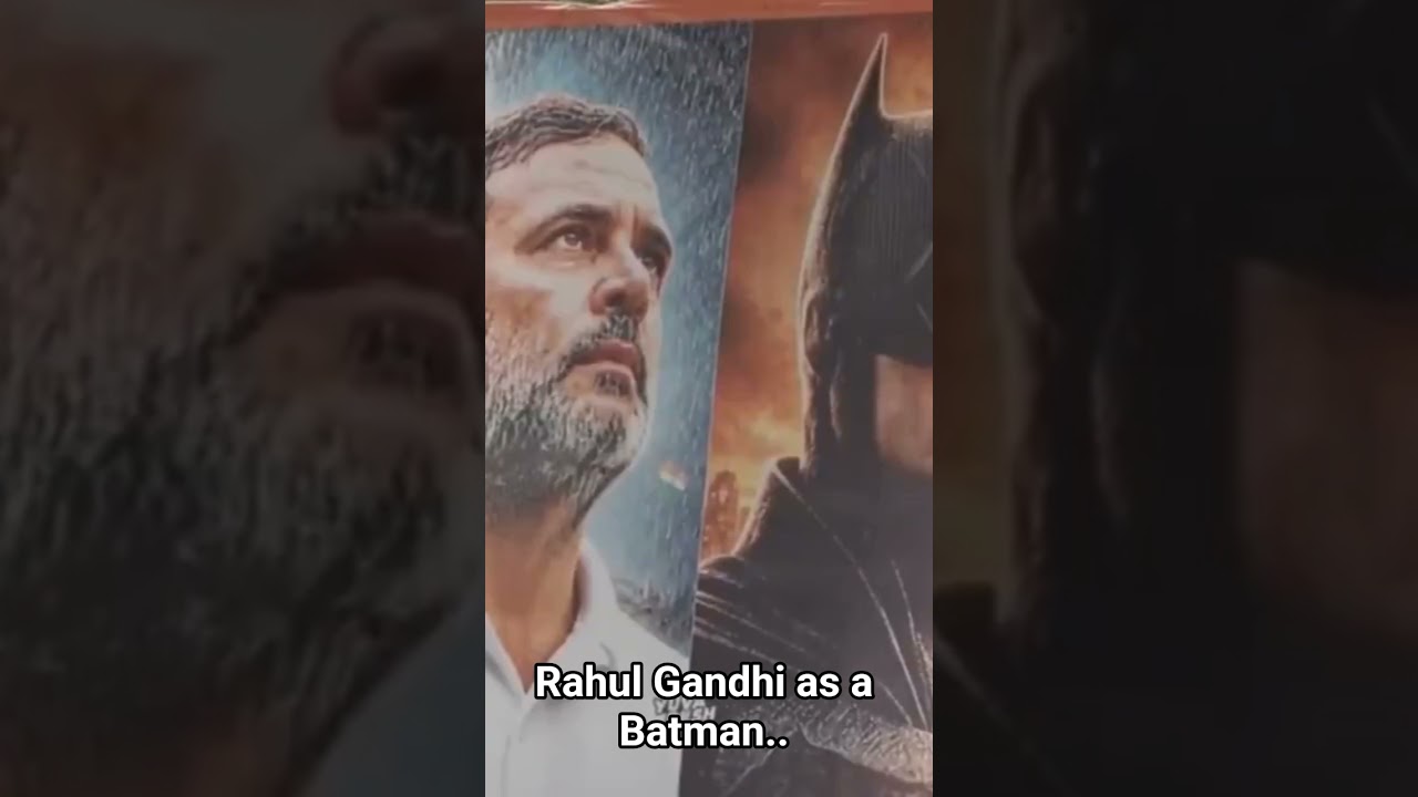 Batman poster of Rahul Gandhi in New Delhi | Rahul vs Batman #rahulgandhi #batman #delhi #congress