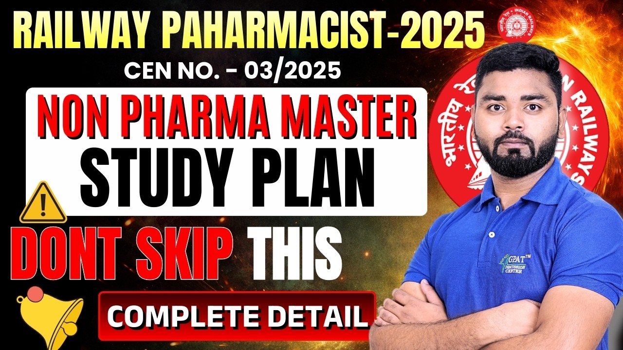 Railway Pharmacist 2025 | Non-Pharma Important Topics | 100% Exam Oriented #railway #rrb #exam