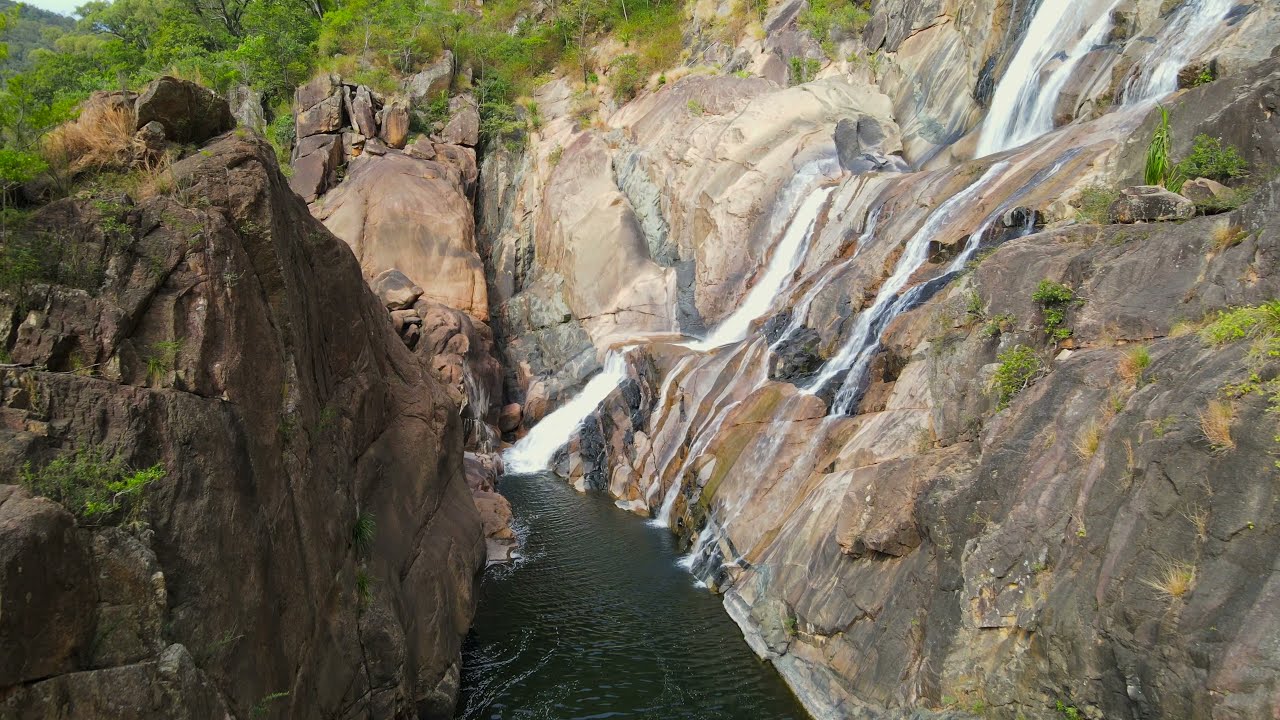 Jourama Falls, Paluma Range National Park, QLD, (Flying over Australia) 4k Drone footage