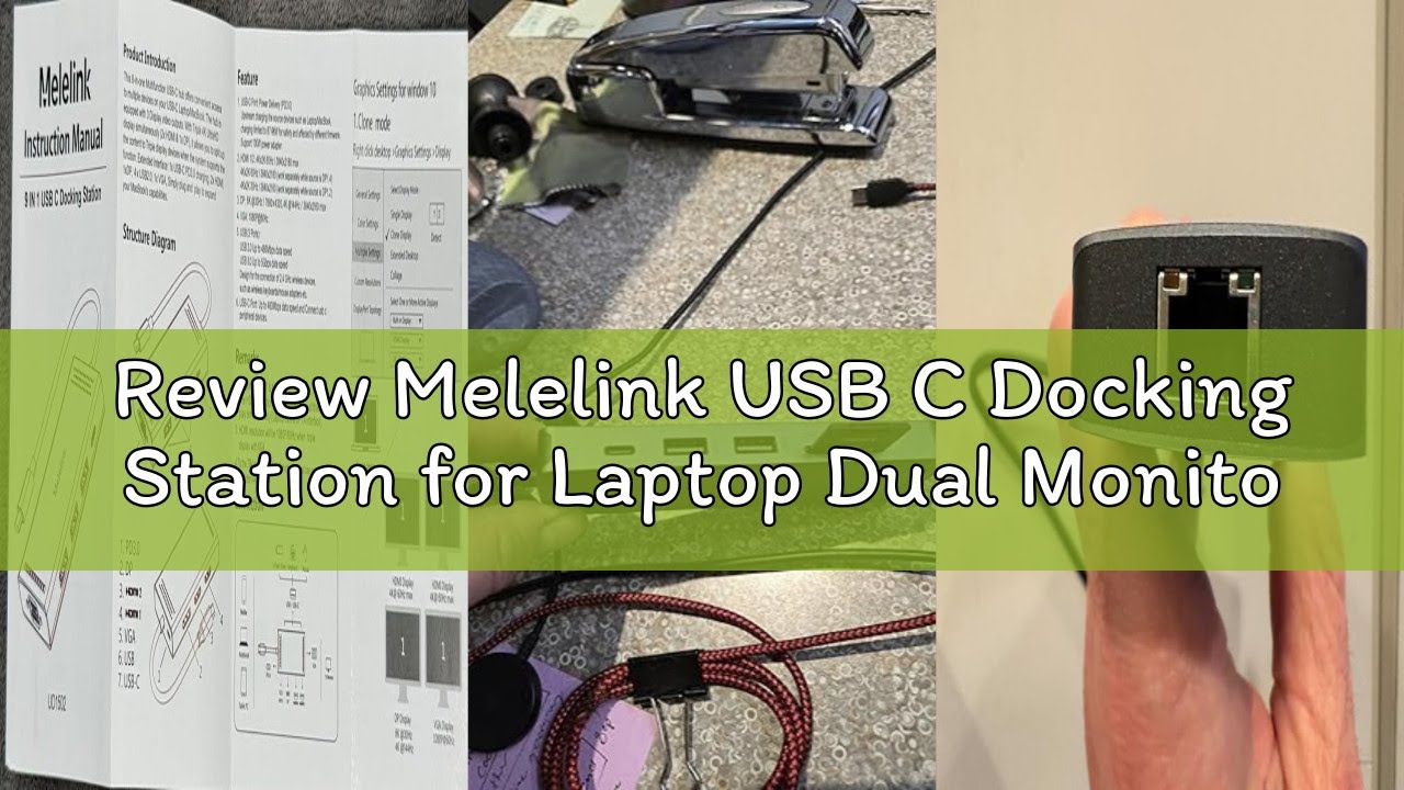 Review Melelink USB C Docking Station for Laptop Dual Monitor, 9 in 1 Triple 4K USB C Hub 4 Monitors