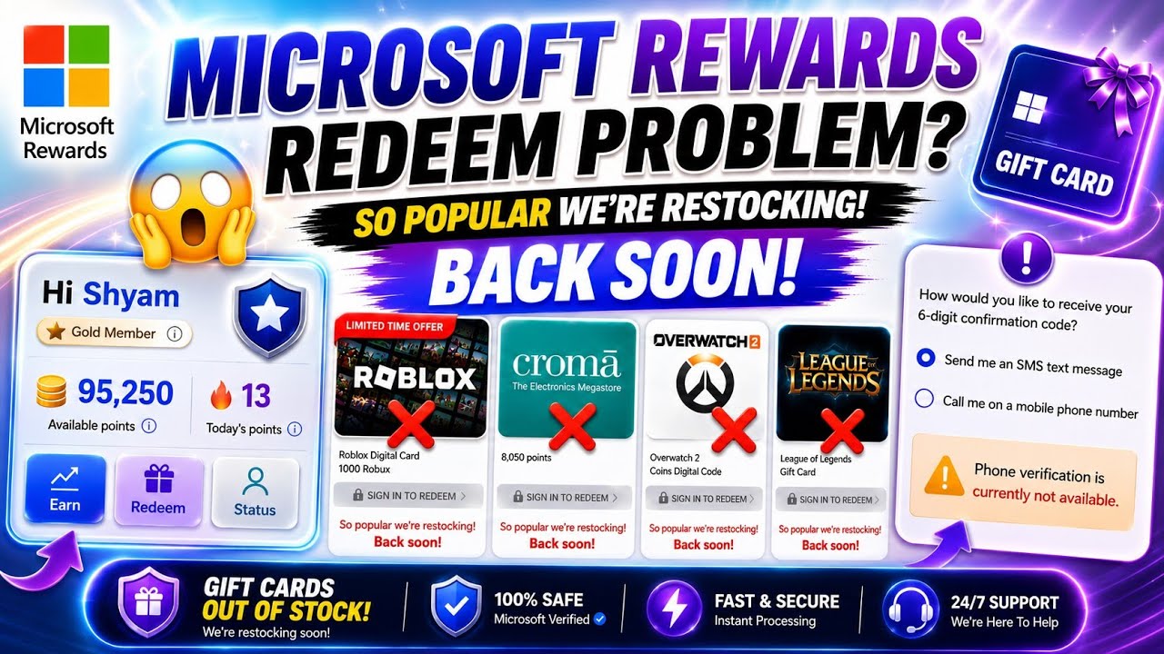Microsoft Rewards Overwatch Gift Card Order DECLINED|Redeem In-Progress|giftcardCards Out of Stock| 