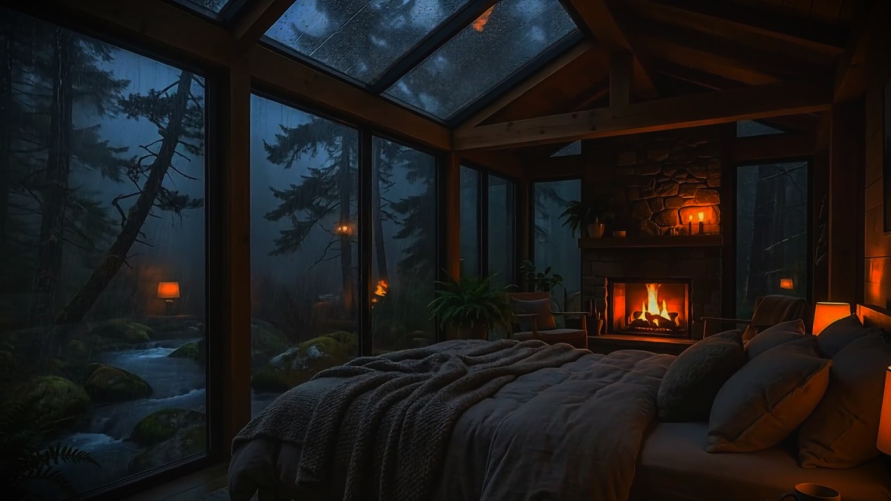 No Ads Heavy Rain on Window at Night | Rain Sounds For Sleeping, Fall Asleep in Minutes