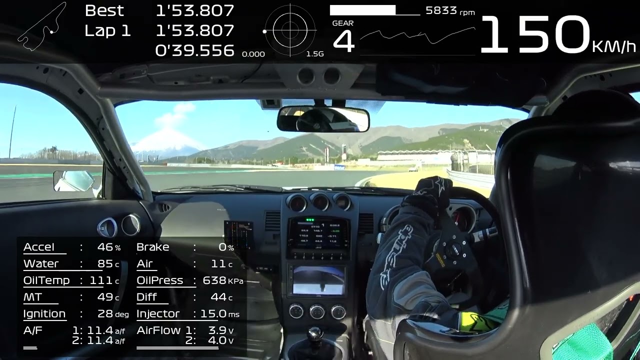 2024/01/10 Z33 HR改3.9L 富士スピードウェイ 1'53.807