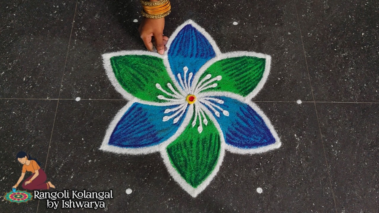 Beautiful Padi Kolam Design  | 5*3 Creative Rangoli Kolam | Padi Kolam Muggulu | Rangoli Kolangal