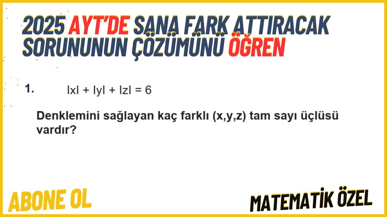 2025 AYT ÇIKARSA RAKİPLERİNİN YÜZDE 99'UNU ELEYECEK SORUNUN ÇÖZÜMÜNÜ ÖĞREN  #yks #yks2025