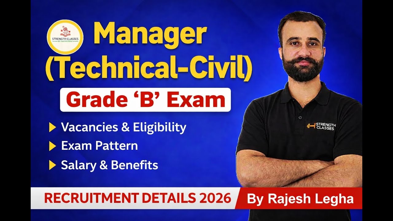 RBI Manager (Technical–Civil) Grade ‘B’ Exam 2026 | Eligibility | Salary | Exam Pattern