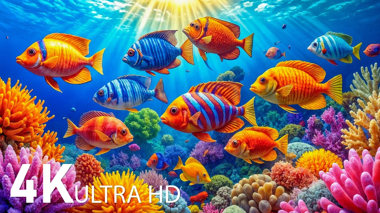 Удивительный подводный рай в формате 4K – прекрасные коралловые рифы и спокойная атмосфера океанског