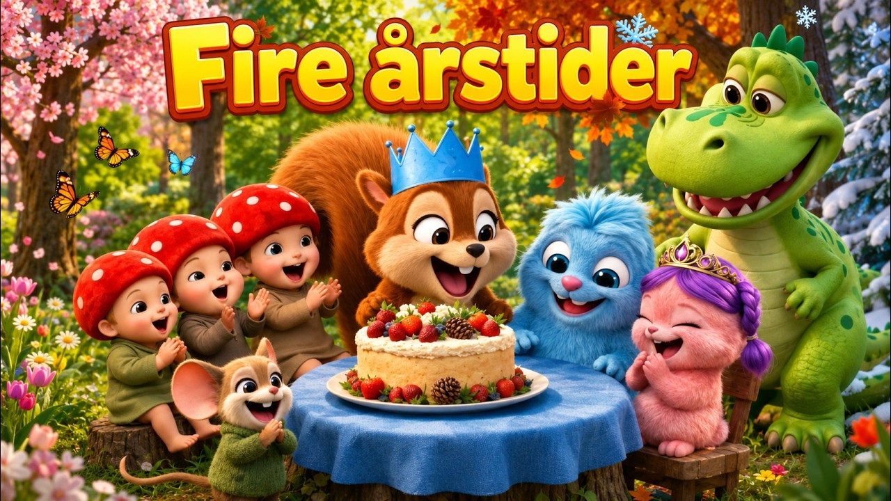 Fire &aring;rstider sangen | L&aelig;r sommer h&oslash;st vinter v&aring;r med Tittei  | barnesang