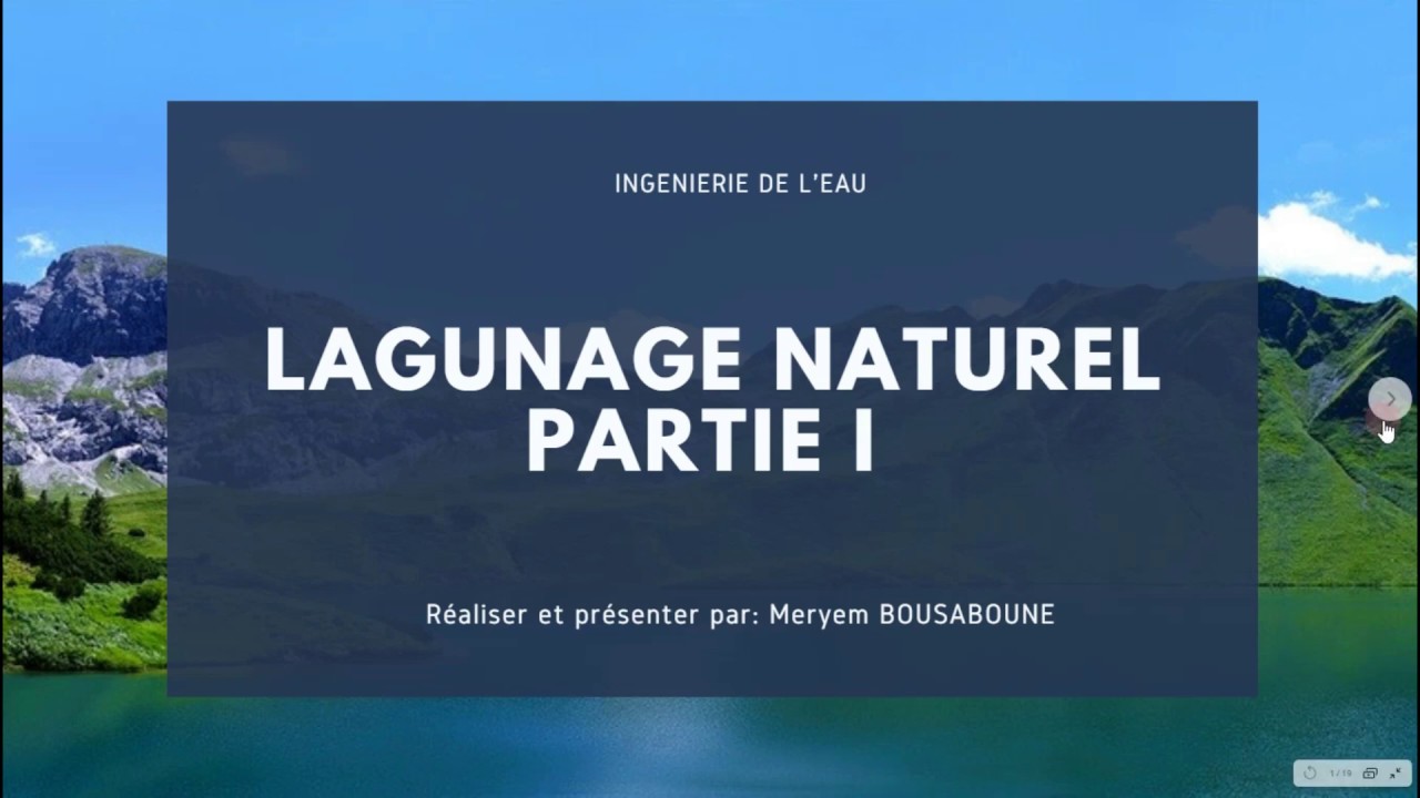 COURS LAGUNAGE NATUREL (PARTIE I): DENTITION ET PRINCIPE
