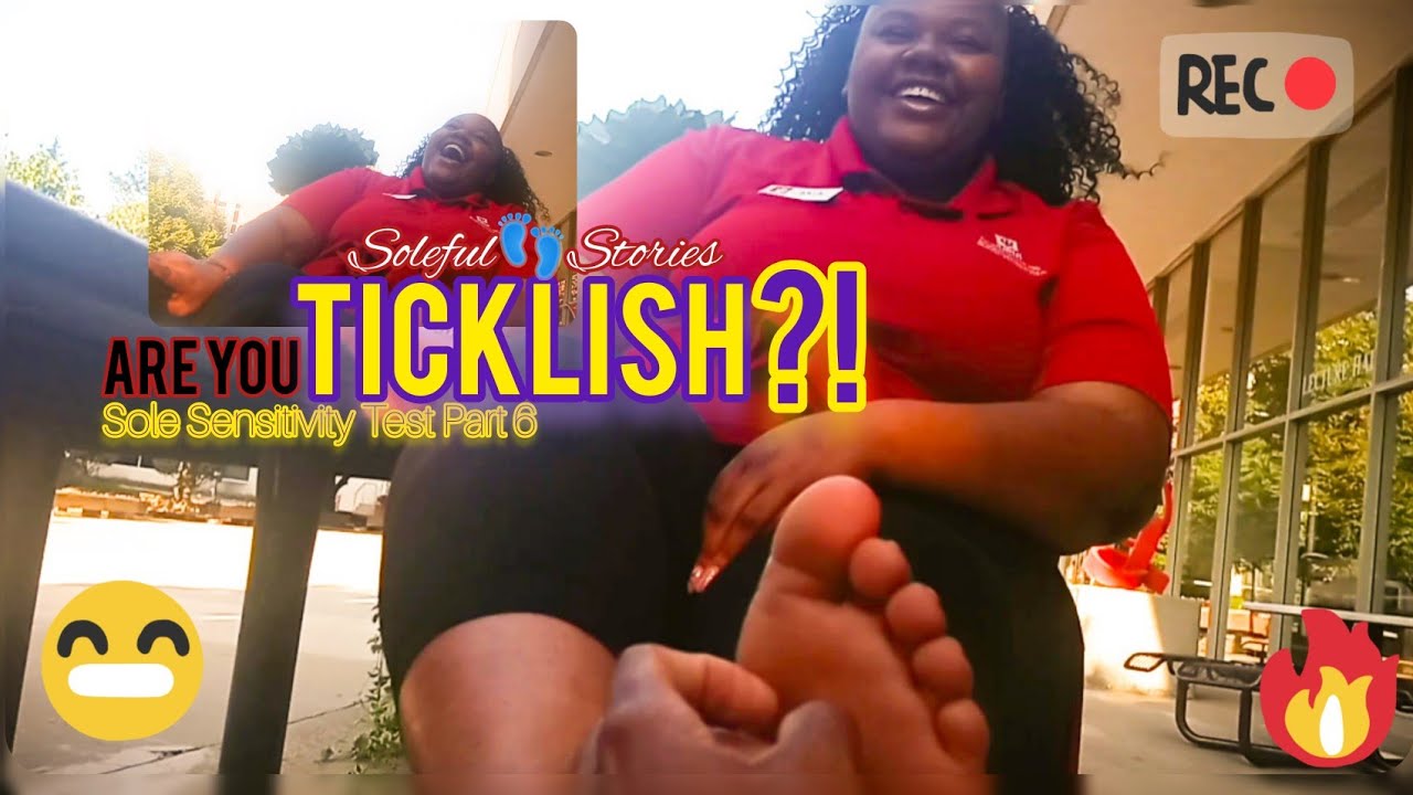 TICKLISH FEET ?  | Sensitivity Sole test | Part 6| Tickling Feet | Public Ebony Feet Interview