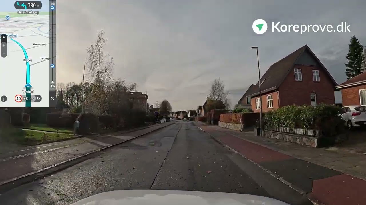 Køreprøve rute Odder - Odder Neder Randlev