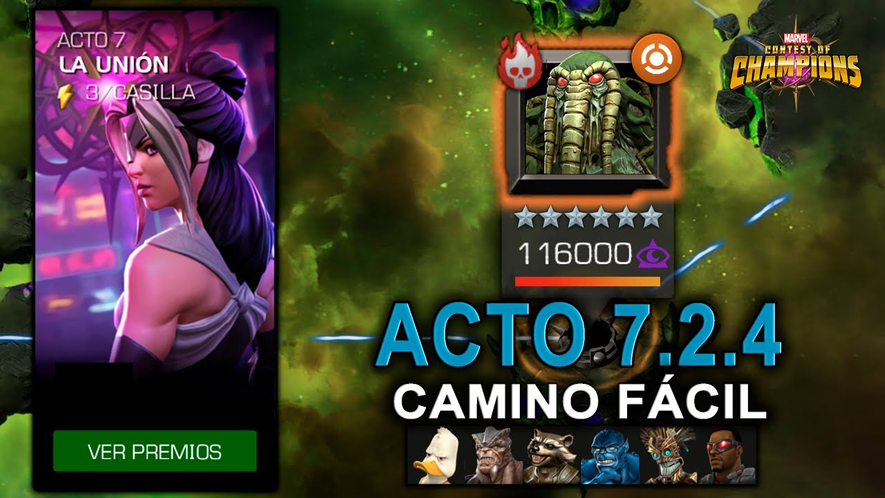 Man-Thing ACTO 7.2.4 Camino F&aacute;cil | C&oacute;mo Derrotar al Hombre Cosa | MCOC V&iacute;deo 490