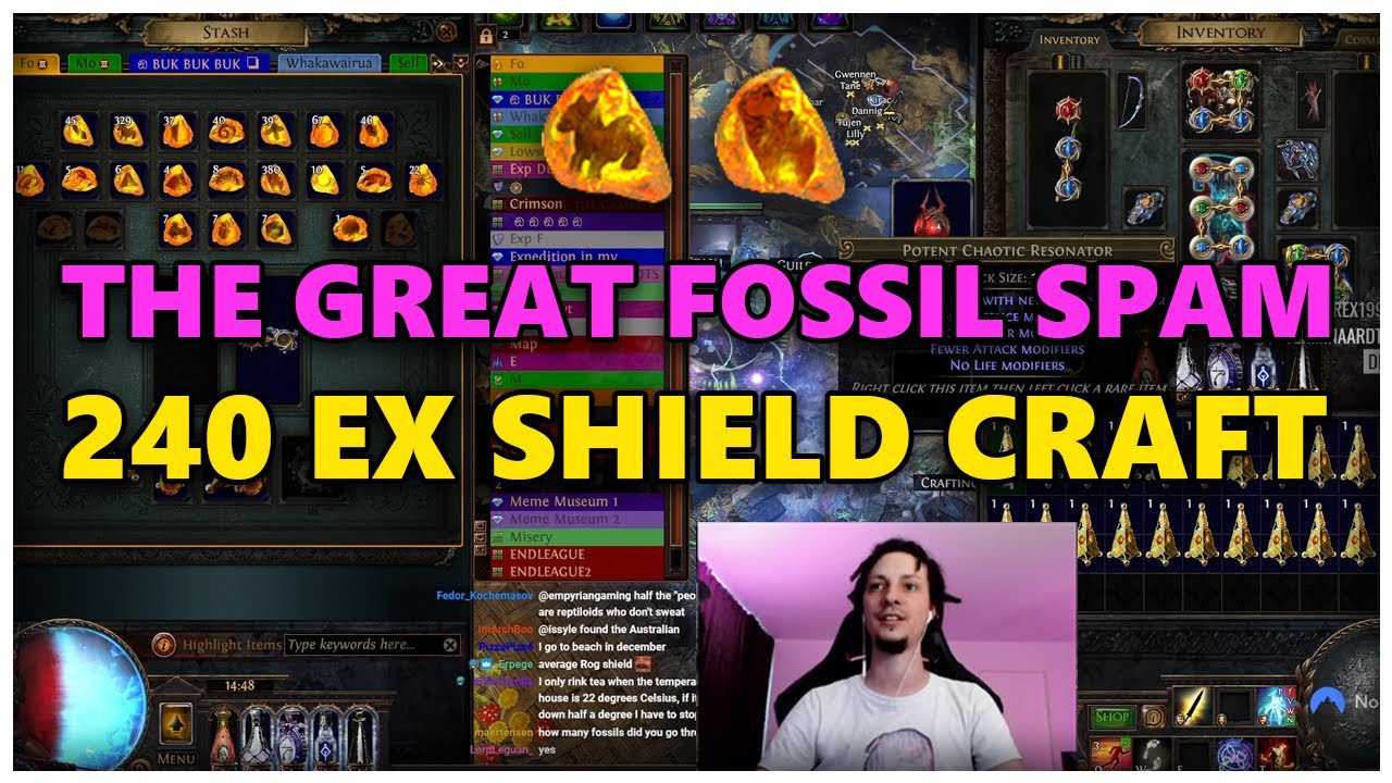 [PoE] Crafting +1 power charge int stacker shield - Stream Highlights #650