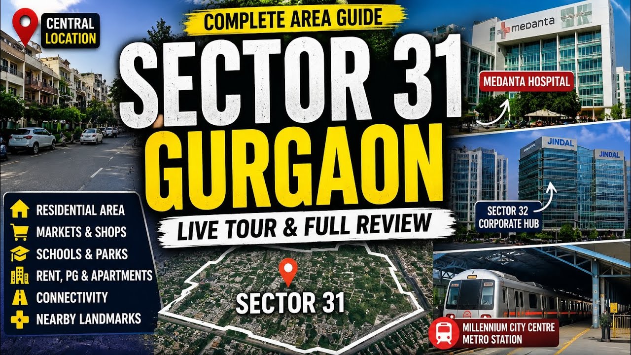 Best Area to Live in Gurgaon? Sector 31 Full Review | Rent & PG Update