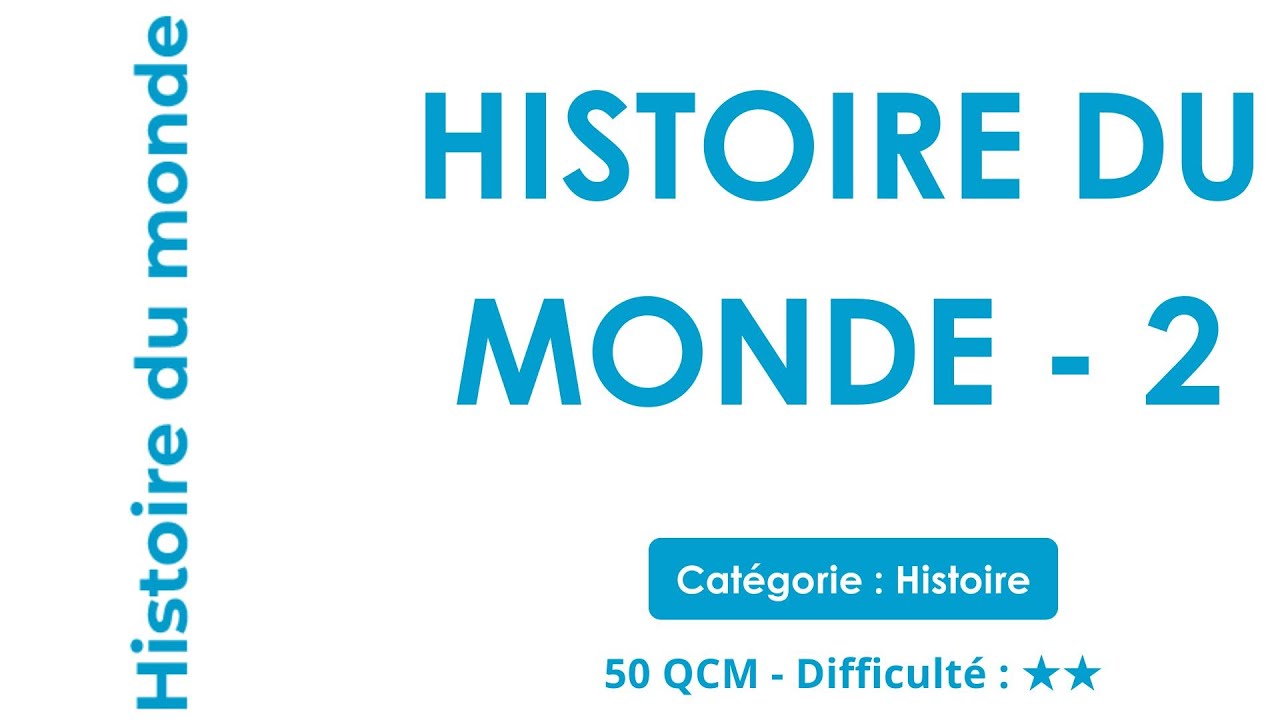 Révision thématique: LE MONDE - 2 - 50 QCM - Difficulté : ★★