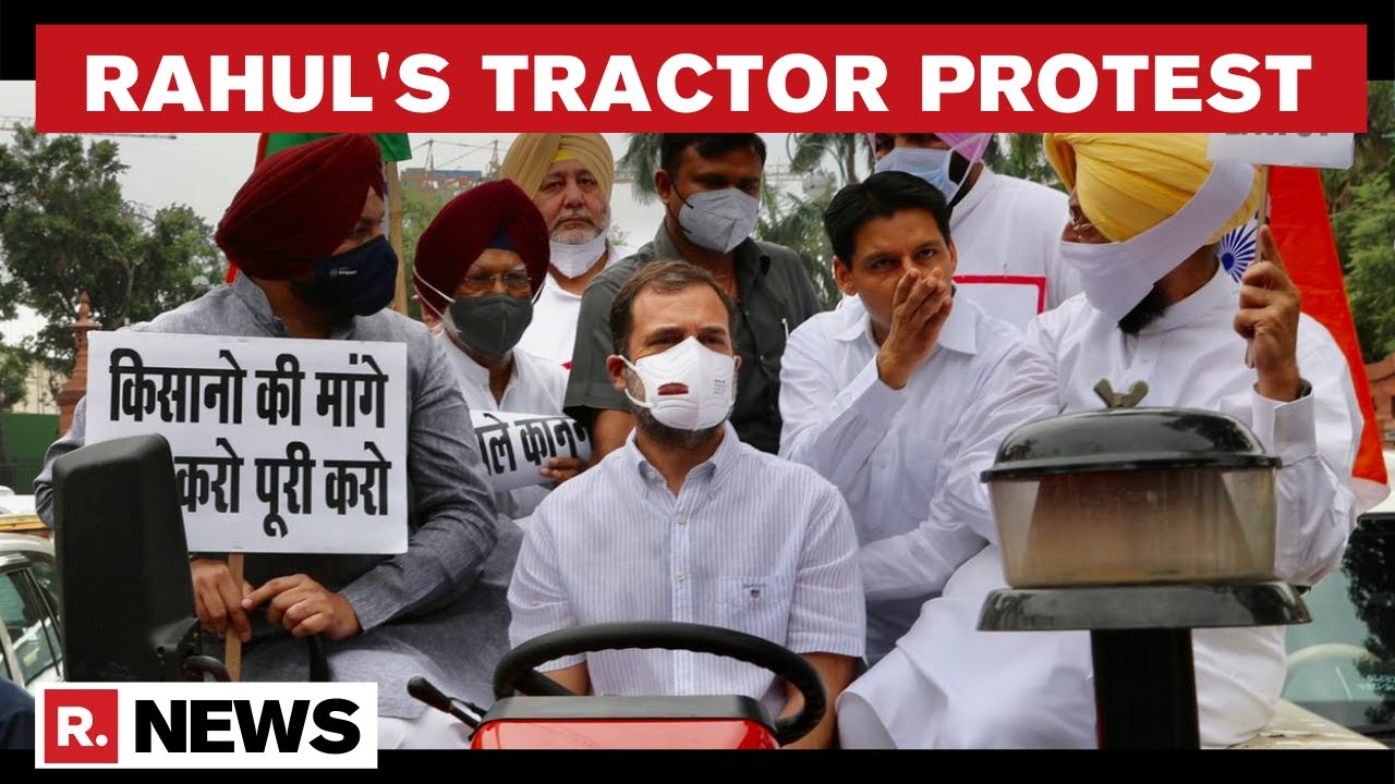 Rahul Gandhi Drives A Tractor To The Parliament In Protest Against Farm Laws, Watch | Republic TV