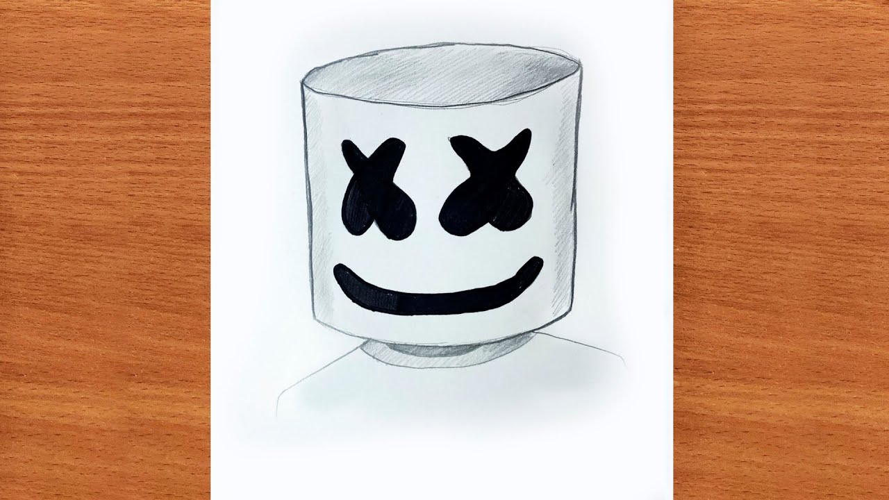How to draw Marshmallow step by step || Easy drawing ideas for beginners