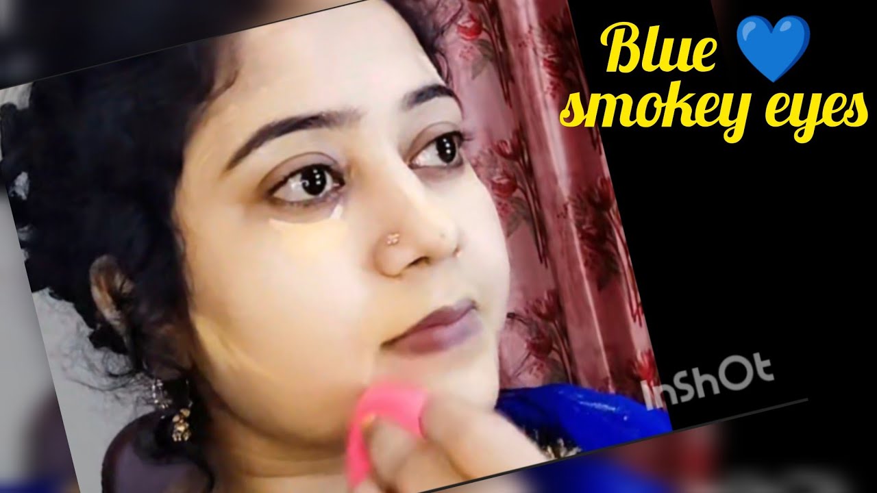 Blue 💙 smokey eye party makeup 💄  || step by step|with affordable products#@Rukhsanasminilife 