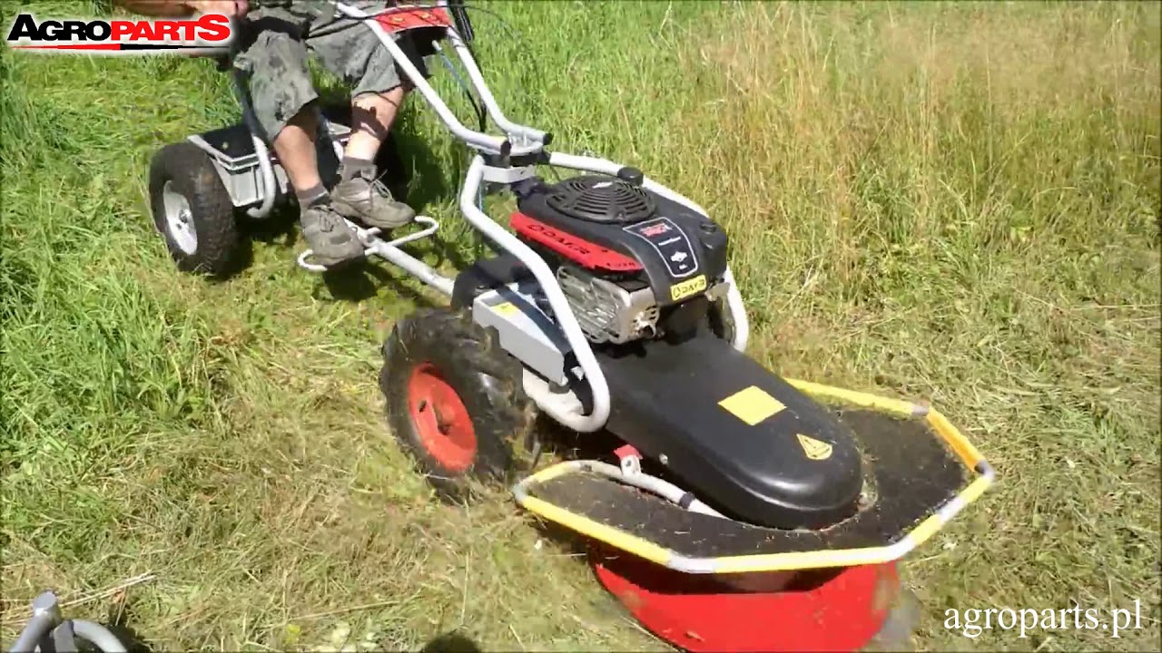 Mikrociągnik jednoosiowy Dakr Panter FD-2H z kosiarką bębnową RZS-70 i siedziskiem BP