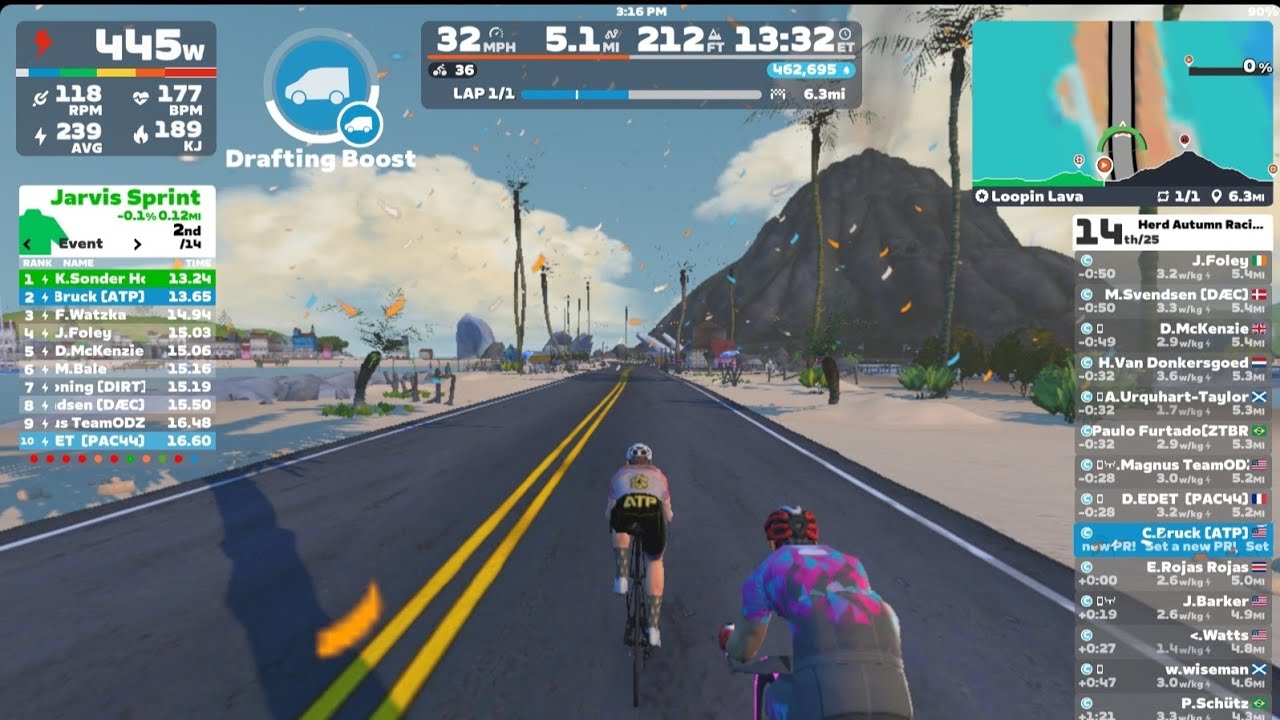 Herd Autumn Racing Experience (H.A.R.E.) on Loopin Lava in Watopia - Cat C