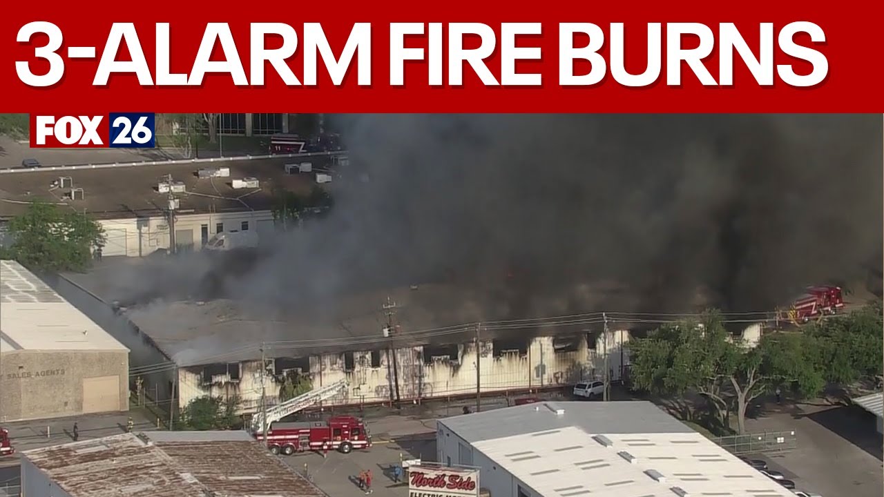 LIVE: 3-alarm Houston warehouse fire on McAllister