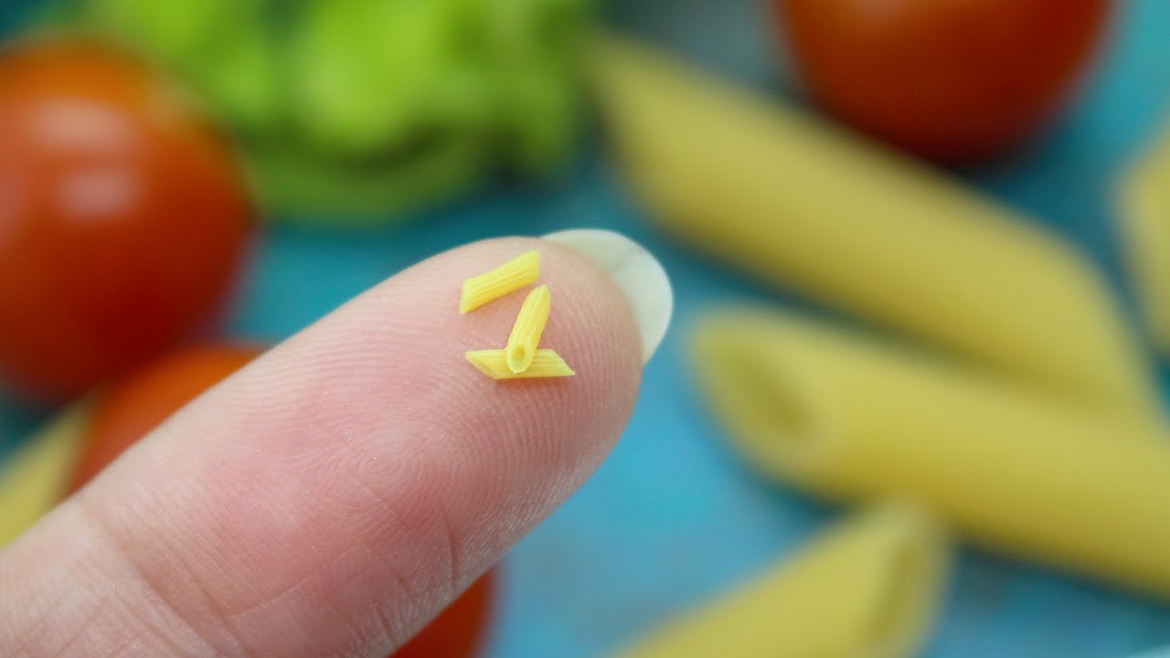Miniature polymer clay penne pasta | Polymer clay tutorial | Dollhouse miniatures