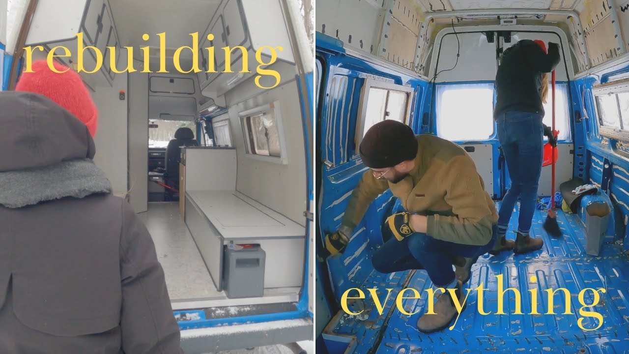 TIMELAPSE Van Conversion / 1992 Ford Transit (Rebuilding everything!)