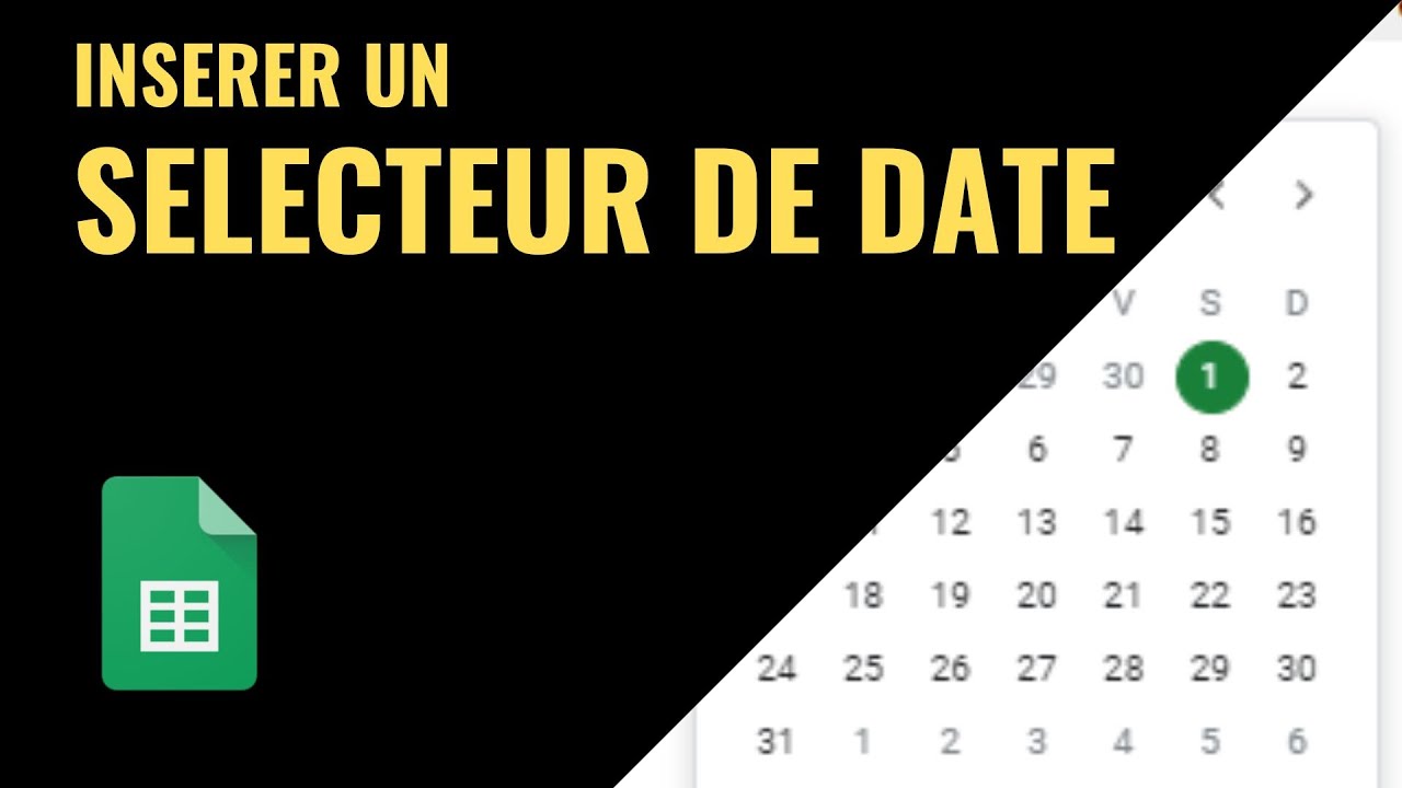 Insérer un SELECTEUR DE DATE dans Google Sheets (facile)