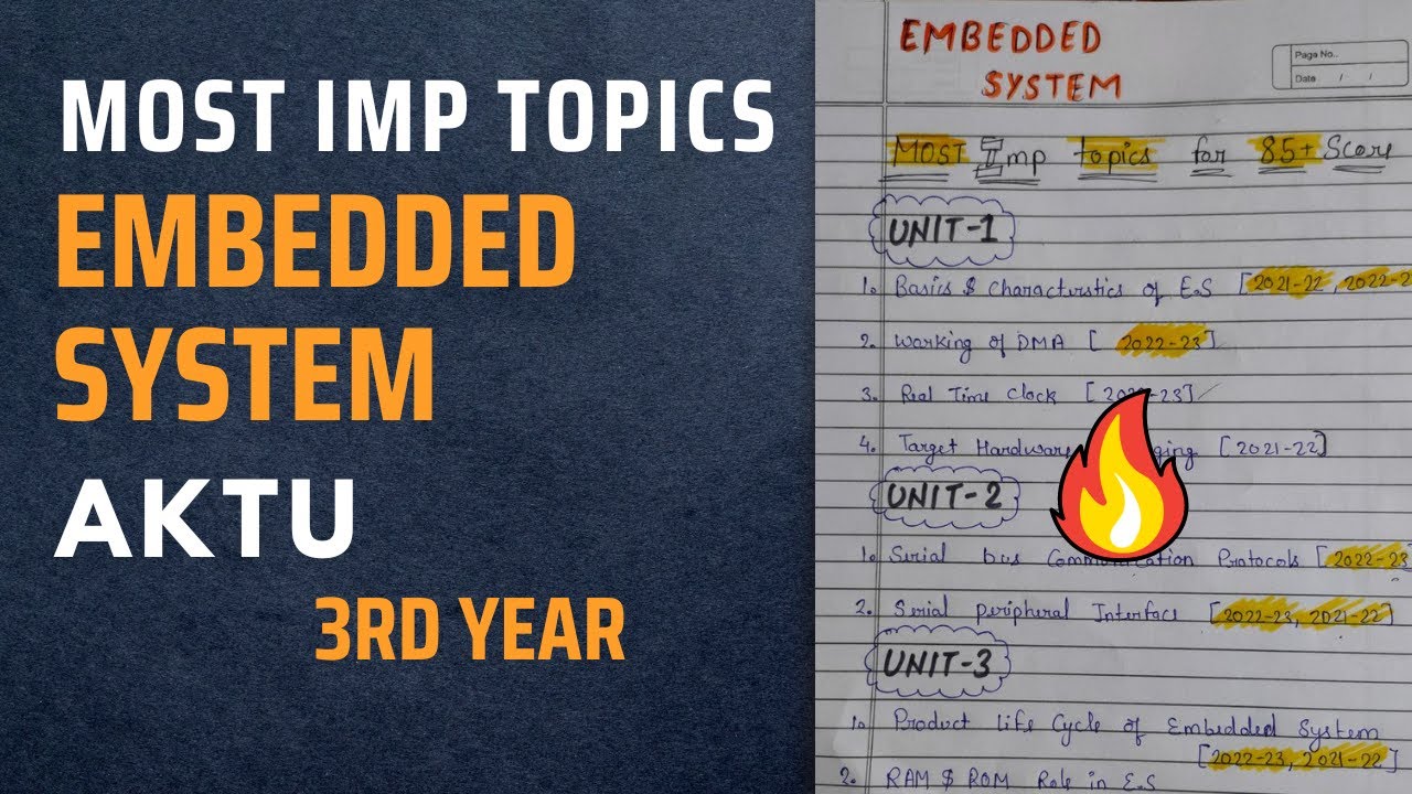 Embedded System Aktu | Embedded System Most important topics and ques | All Units | Aktu Exams